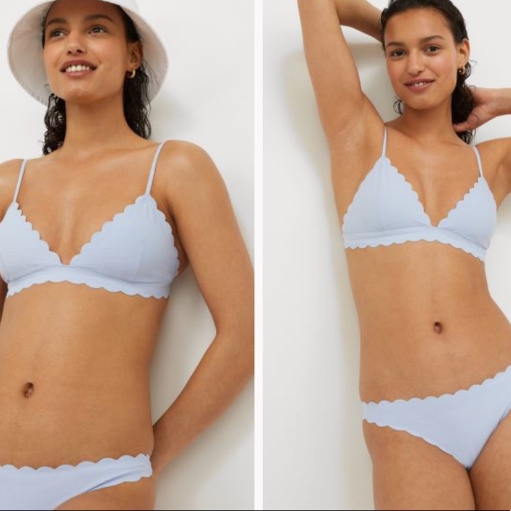 H&M Light Blue Scalloped Bikini